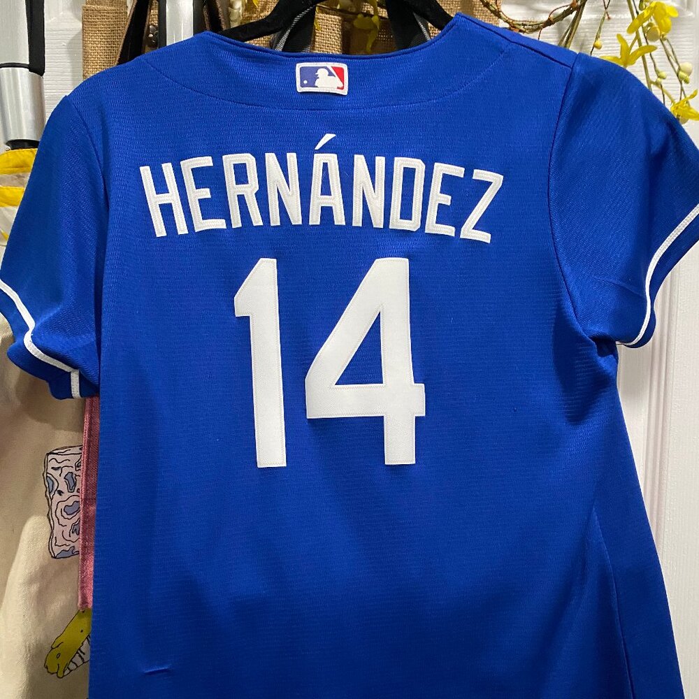 Dodgers - Kiké Hernández Short Sleeve Jersey, Number 14, Size Womens S
